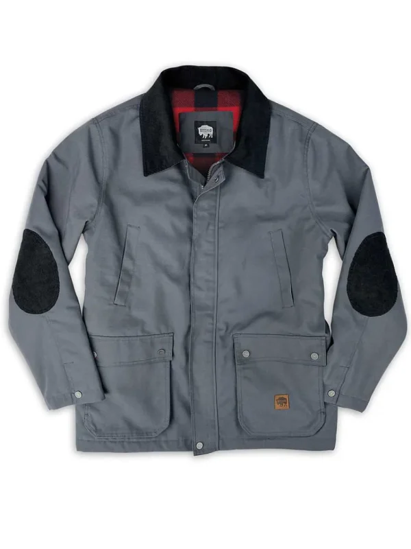 Buffalo Outdoors Men's Jackets^® Workwear Men's Flannel Lined Canvas Barn Coat- Asphalt Grey