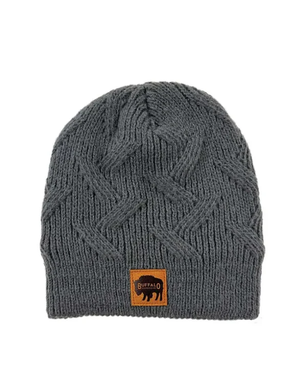 Buffalo Outdoors Hats^® Workwear Women's Cable Knit Hat-Slate Grey