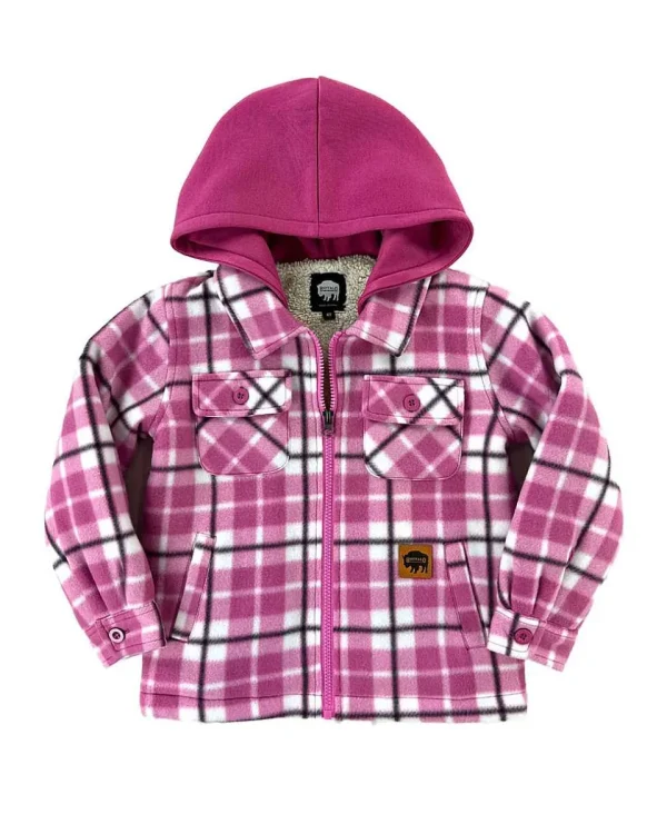 Buffalo Outdoors Hoodies^® Workwear Kid's Sherpa Lined Fleece-Pink Plaid
