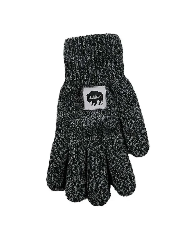 Buffalo Outdoors Gloves^® Workwear Men's Thermal Knit Glove-Marled Black