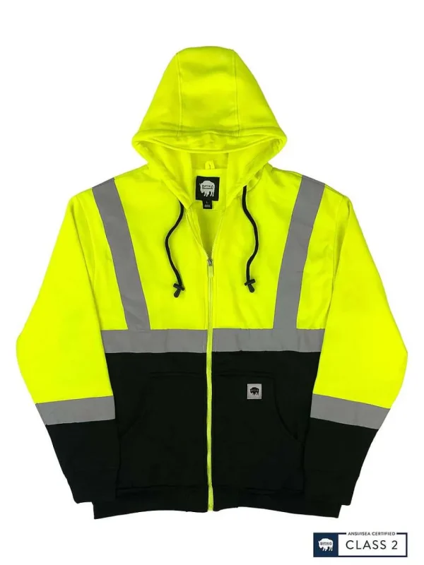 Buffalo Outdoors Hoodies & Sweatshirts For Men^® Workwear Class 2 Hi Vis Reflective Safety Hoodie-Yellow