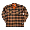 Buffalo Outdoors Hoodies & Sweatshirts For Men^® Workwear Men's Orange Lined Flannel Shirt Jacket- Tan