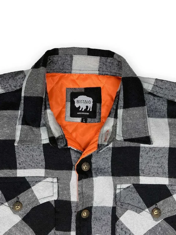 Buffalo Outdoors Hoodies & Sweatshirts For Men^® Workwear Men's Orange Lined Flannel Shirt Jacket- Grey