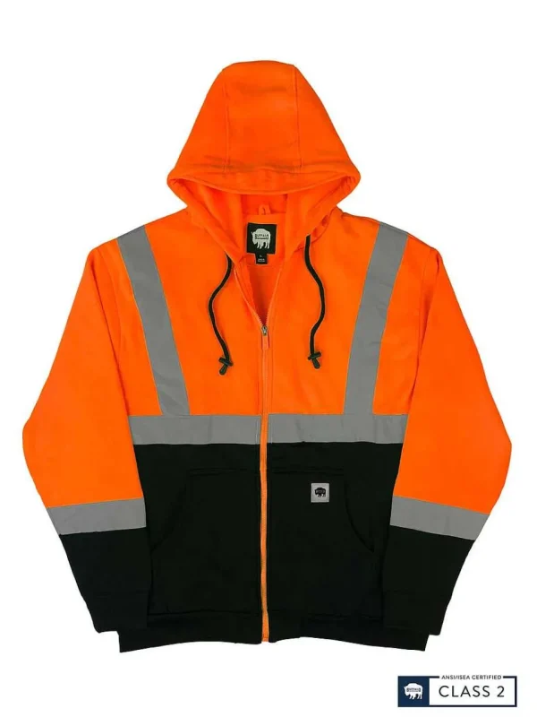 Buffalo Outdoors Hoodies & Sweatshirts For Men^® Workwear Class 2 Hi Vis Reflective Safety Hoodie-Orange