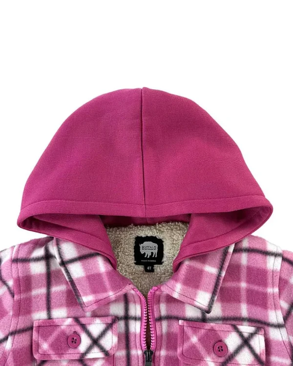 Buffalo Outdoors Hoodies^® Workwear Kid's Sherpa Lined Fleece-Pink Plaid