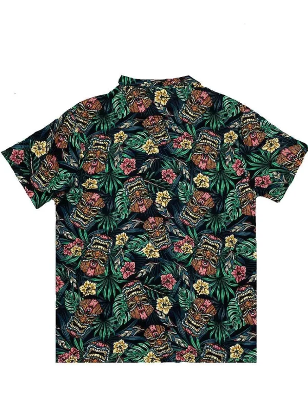 Buffalo Outdoors Button Down Shirts^® Workwear Men's Button Down All-Over Print Camp Shirts -Tiki Time