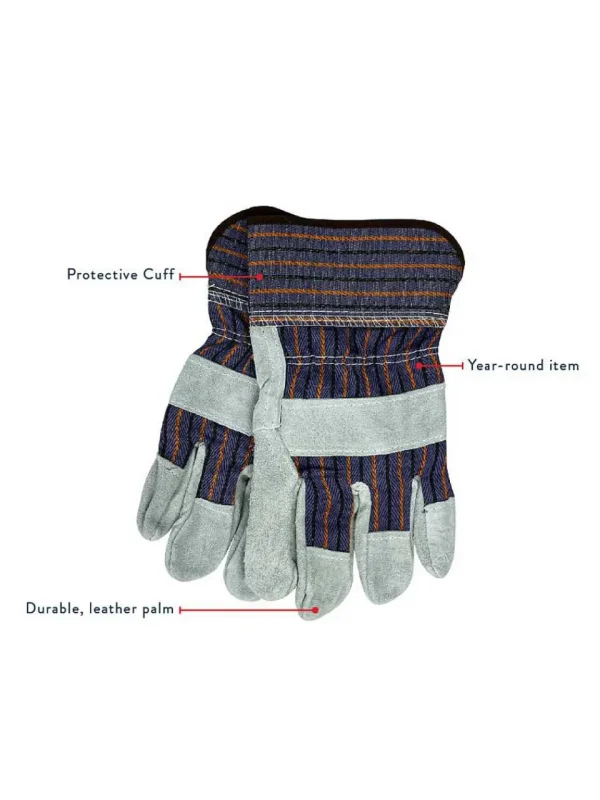 Buffalo Outdoors Gloves^® Workwear Heavy Duty All-Season Leather Palm Work Glove 3-Pack