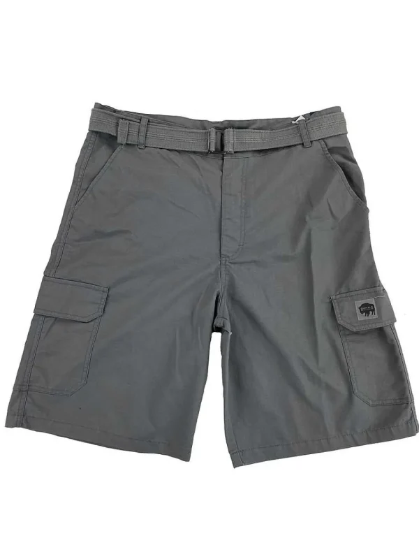 Buffalo Outdoors Men's Shorts^® Workwear Men's Ripstop Cargo Short With Belt- Charcoal