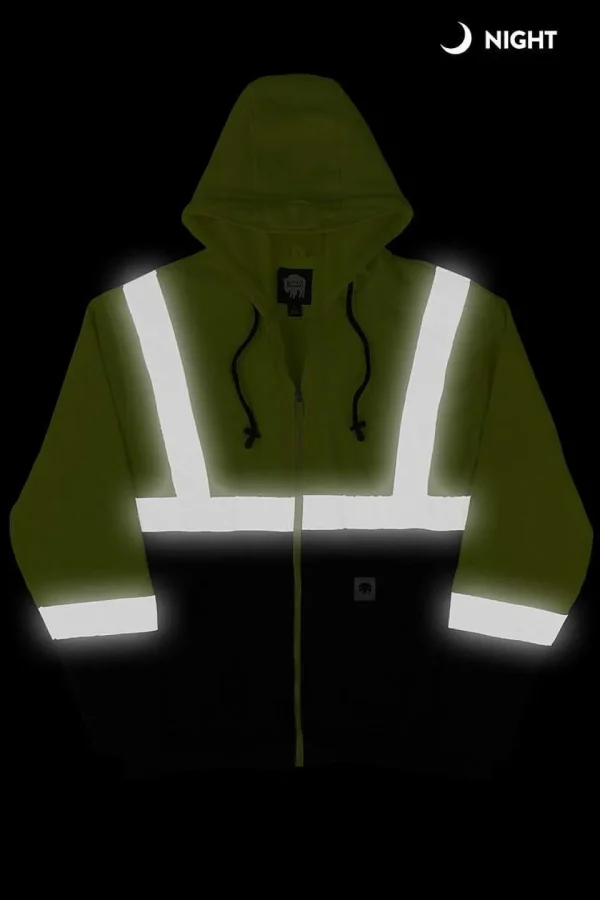 Buffalo Outdoors Hoodies & Sweatshirts For Men^® Workwear Class 2 Hi Vis Reflective Safety Hoodie-Yellow