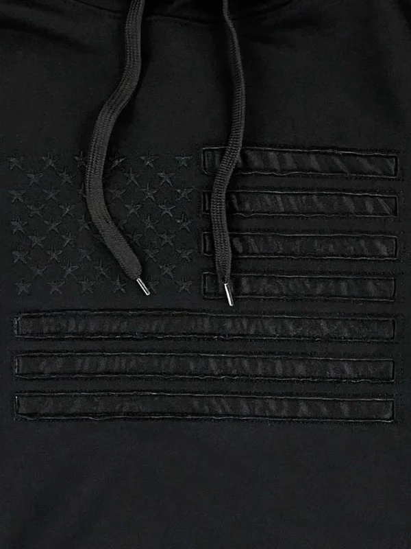 Buffalo Outdoors Hoodies & Sweatshirts For Men^® Workwear Men's Blackout Edition American Flag Hooded Sweatshirt