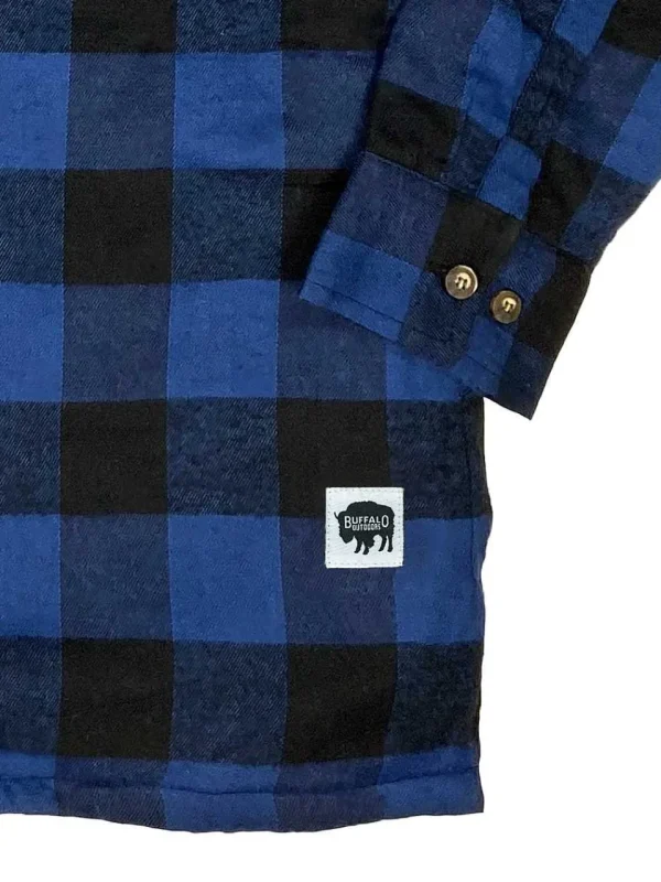 Buffalo Outdoors Hoodies & Sweatshirts For Men^® Workwear Men's Orange Lined Flannel Shirt Jacket- Royal Blue