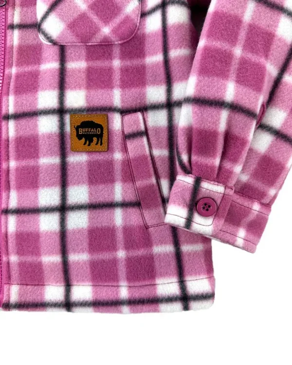 Buffalo Outdoors Hoodies^® Workwear Kid's Sherpa Lined Fleece-Pink Plaid