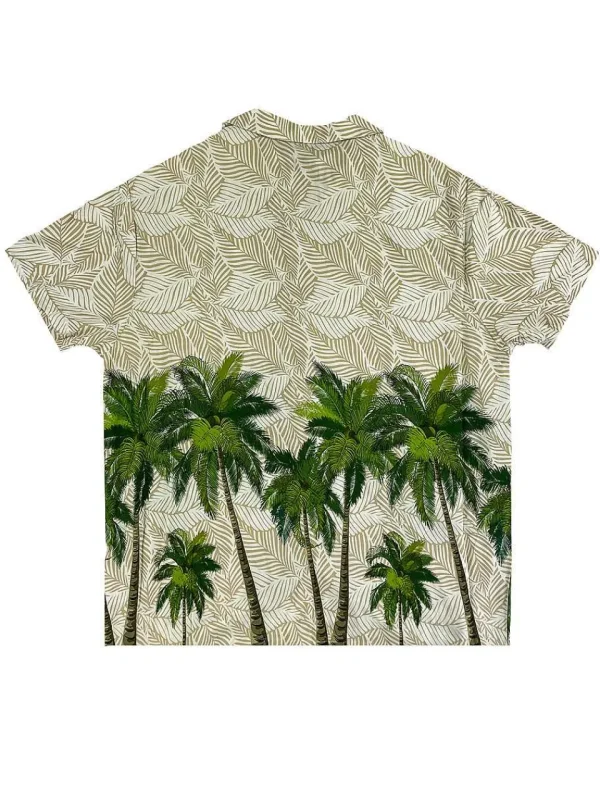 Buffalo Outdoors Button Down Shirts^® Workwear Men's Button Down All-Over Print Camp Shirts-Palm Trees