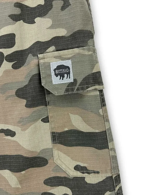 Buffalo Outdoors Men's Shorts^® Workwear Men's Ripstop Cargo Short With Belt-Green Camo