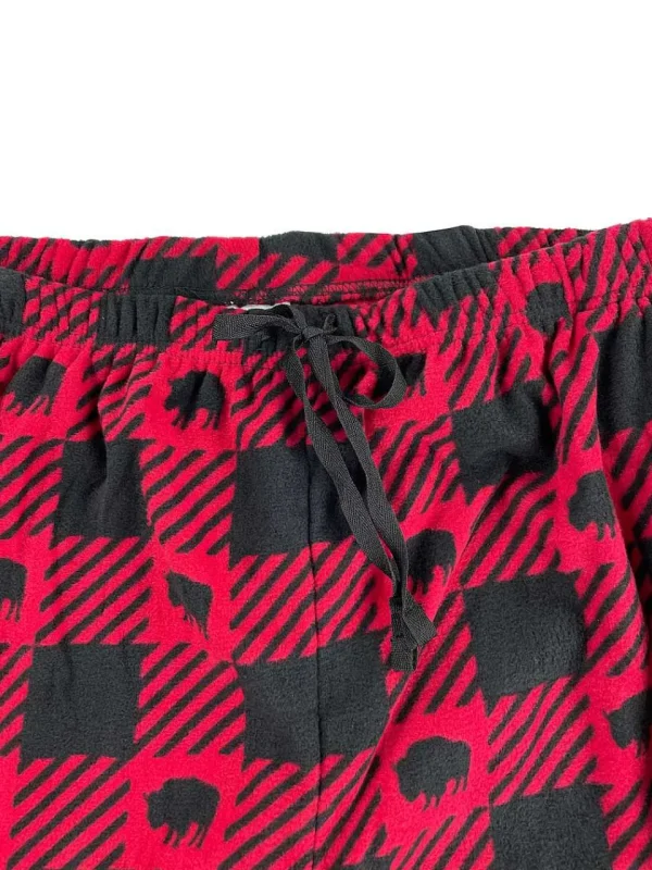 Buffalo Outdoors Pants^® Workwear Plush Sleep Pants-Red/Black Buffalo Silhouettes