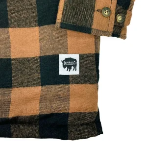 Buffalo Outdoors Hoodies & Sweatshirts For Men^® Workwear Men's Orange Lined Flannel Shirt Jacket- Tan