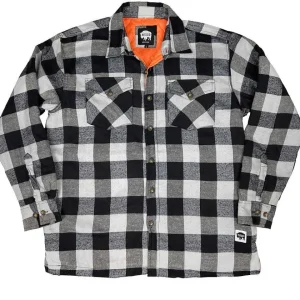 Buffalo Outdoors Hoodies & Sweatshirts For Men^® Workwear Men's Orange Lined Flannel Shirt Jacket- Grey