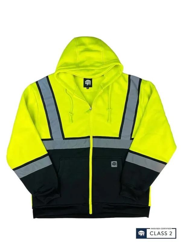 Buffalo Outdoors Hoodies & Sweatshirts For Men^® Workwear Class 2 Hi Vis Reflective Hd Safety Hoodie
