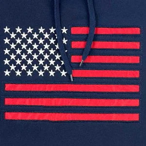 Buffalo Outdoors Hoodies & Sweatshirts For Men^® Workwear American Flag Hooded Sweatshirt-Navy/Red