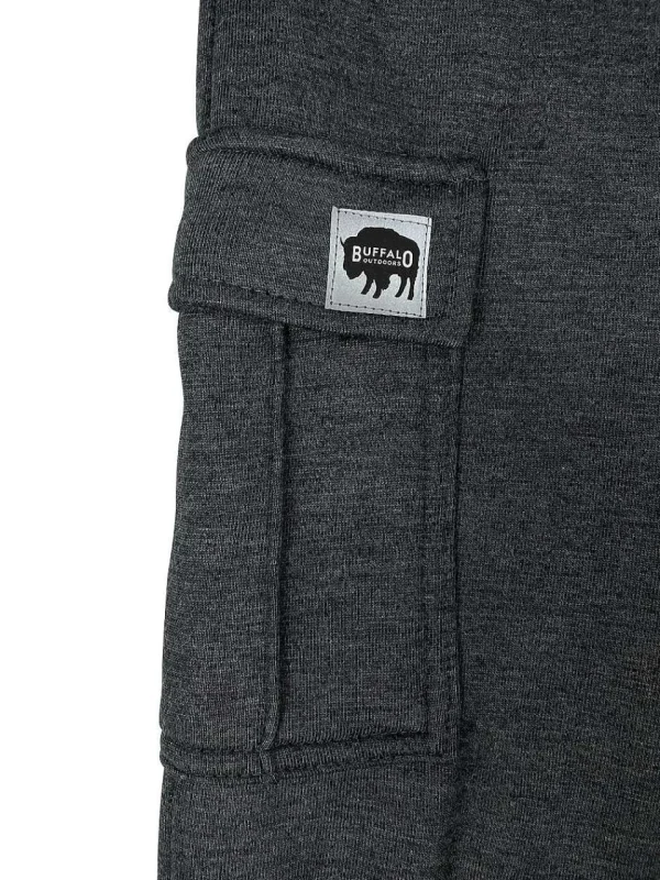 Buffalo Outdoors Pants^® Workwear Fleece Cargo Pants-Charcoal