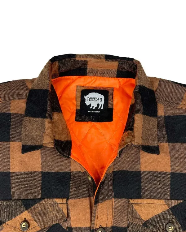 Buffalo Outdoors Hoodies & Sweatshirts For Men^® Workwear Men's Orange Lined Flannel Shirt Jacket- Tan