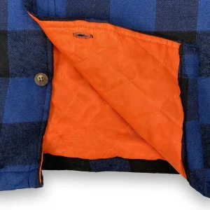 Buffalo Outdoors Hoodies & Sweatshirts For Men^® Workwear Men's Orange Lined Flannel Shirt Jacket- Royal Blue