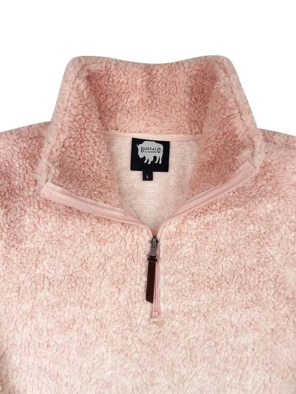 Buffalo Outdoors Tops^® Workwear Women's 1/4 Zip Fade Sherpa-Rose