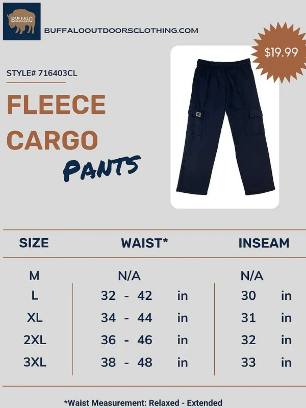 Buffalo Outdoors Pants^® Workwear Fleece Camo Cargo Pants