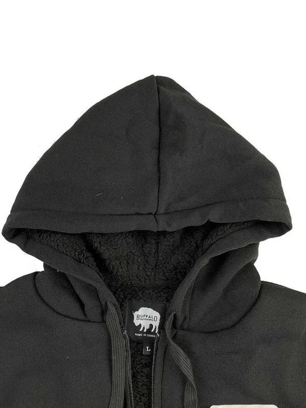 Buffalo Outdoors Hoodies & Sweatshirts For Men^® Workwear Men's Sherpa Lined Hooded Sweatshirt-Black