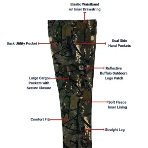 Buffalo Outdoors Pants^® Workwear Fleece Camo Cargo Pants