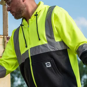 Buffalo Outdoors Hoodies & Sweatshirts For Men^® Workwear Class 2 Hi Vis Reflective Safety Hoodie-Yellow
