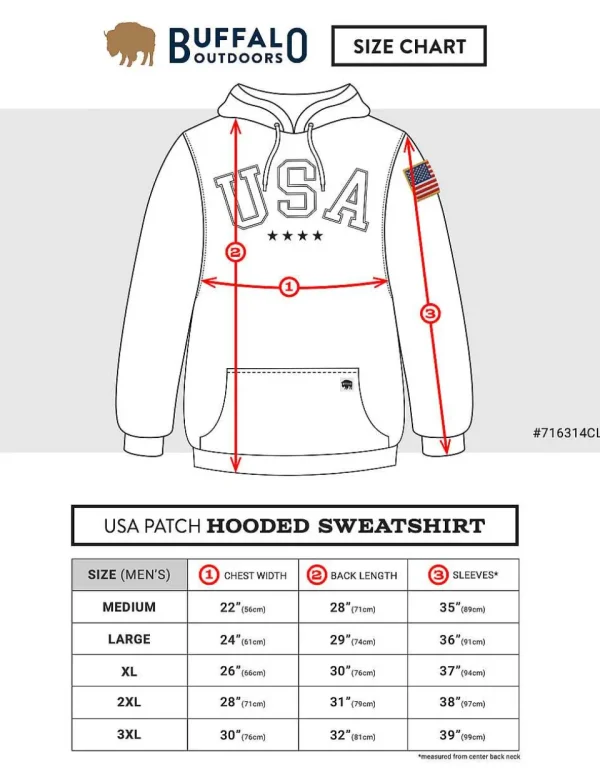 Buffalo Outdoors Hoodies & Sweatshirts For Men^® Workwear Men's Blackout Edition Usa Patch Hooded Sweatshirt