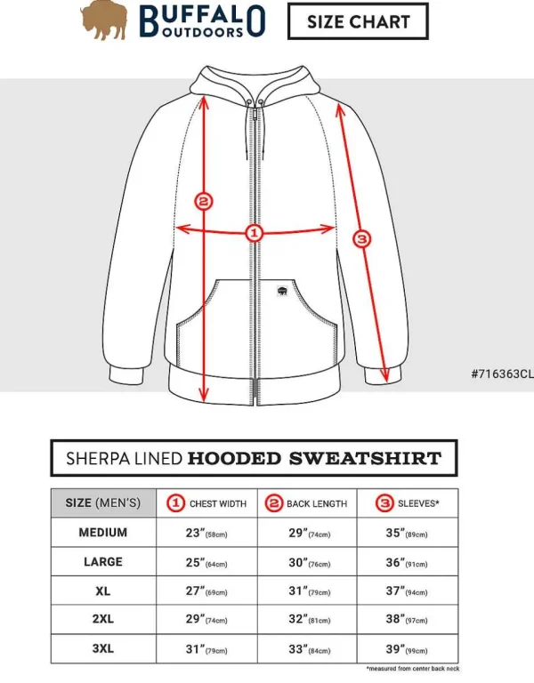 Buffalo Outdoors Hoodies & Sweatshirts For Men^® Workwear Men's Sherpa Lined Hooded Sweatshirt-Black