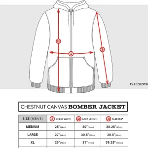 Buffalo Outdoors Men's Jackets^® Workwear Canvas Bomber Jacket-Chestnut Brown