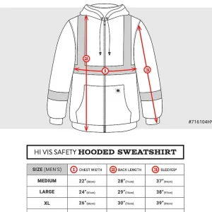 Buffalo Outdoors Hoodies & Sweatshirts For Men^® Workwear Class 2 Hi Vis Reflective Safety Hoodie-Yellow