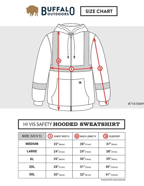 Buffalo Outdoors Hoodies & Sweatshirts For Men^® Workwear Class 2 Hi Vis Reflective Safety Hoodie-Yellow